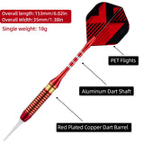 3 pcs 18g electroplated red copper darts soft-head dart box set suitable for electronic target plastic target