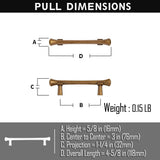 Goo-Ki Antique Brass Stainless Steel Cabinet Handles T Bar Knobs Modern Drawer Pulls for Kitchen Cabinet Hardware for Bedroom
