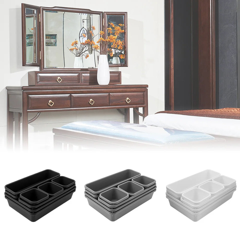 Make Up Organizer Box Storage Drawer Storage Box Closet  Cover Kitchen Bathroom Storage Trays 8pc/set Sundries Jewellery Holder