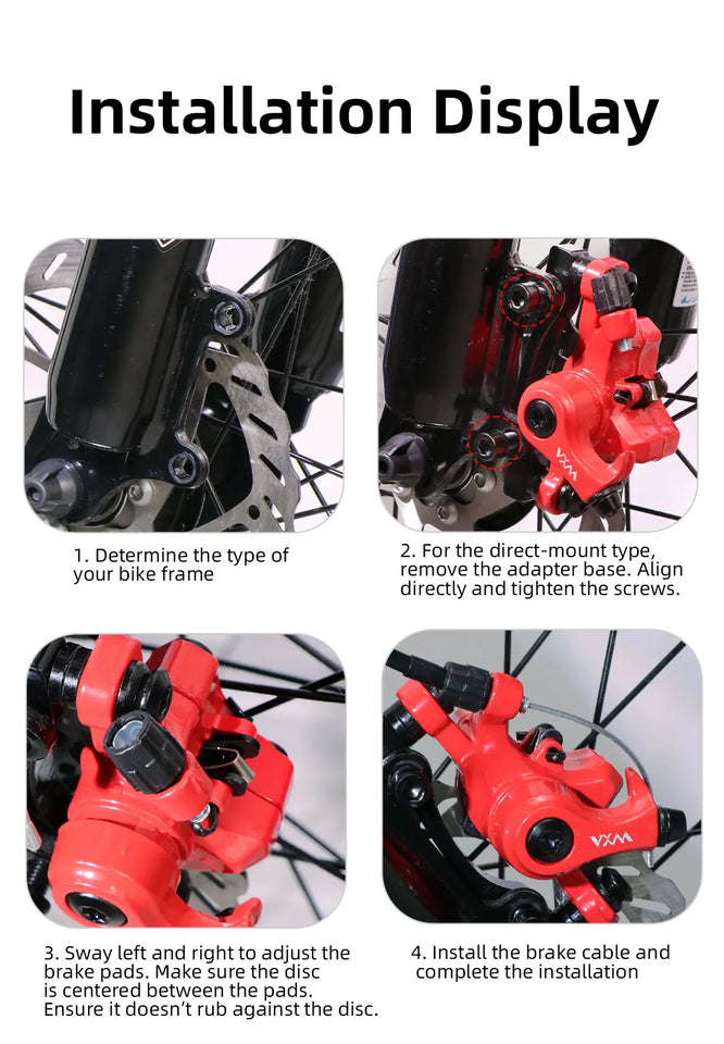 Bicycle Disc Brake Aluminum Alloy Mechanical Wire Pull Disc Brake MTB Bike MT200 160/180MM Caliper Hydraulic Disc Brake