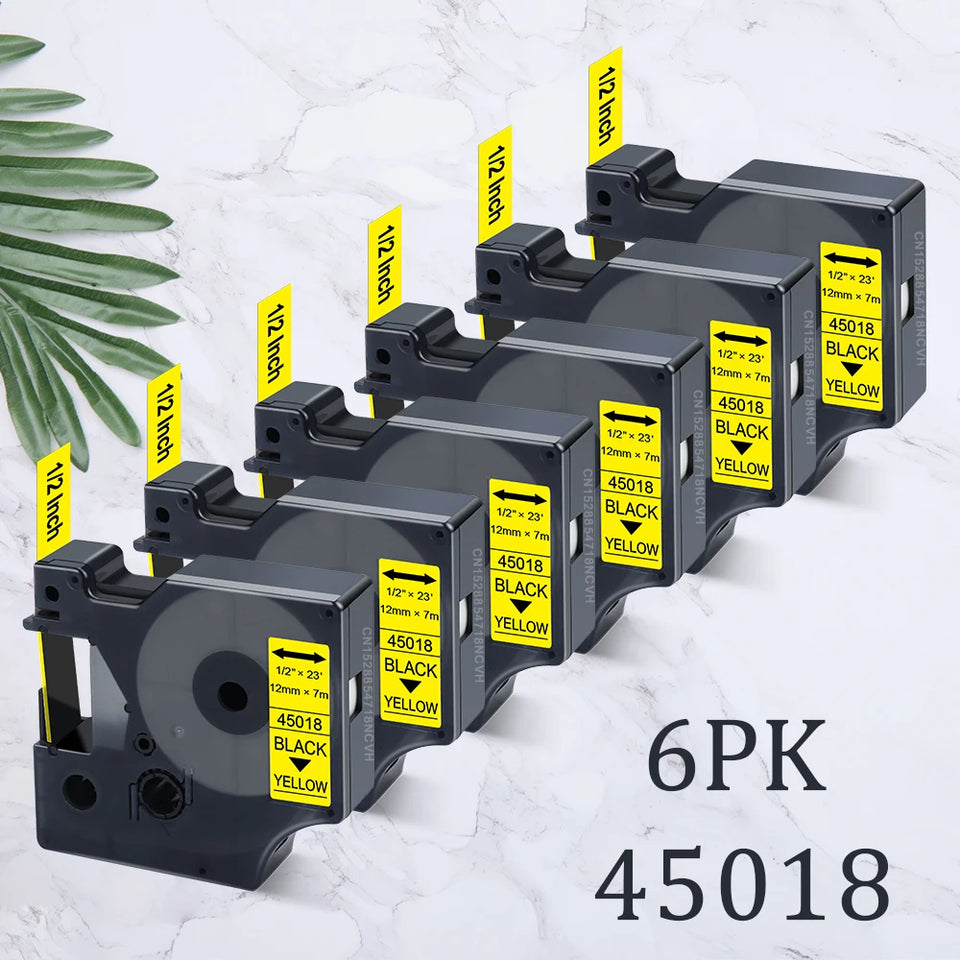 3~6PK Dymo D1 Label Tape 45013 for Dymo Label Maker Refill Black on White Compatible for DYMO LabelManager 160 280 Label Printer