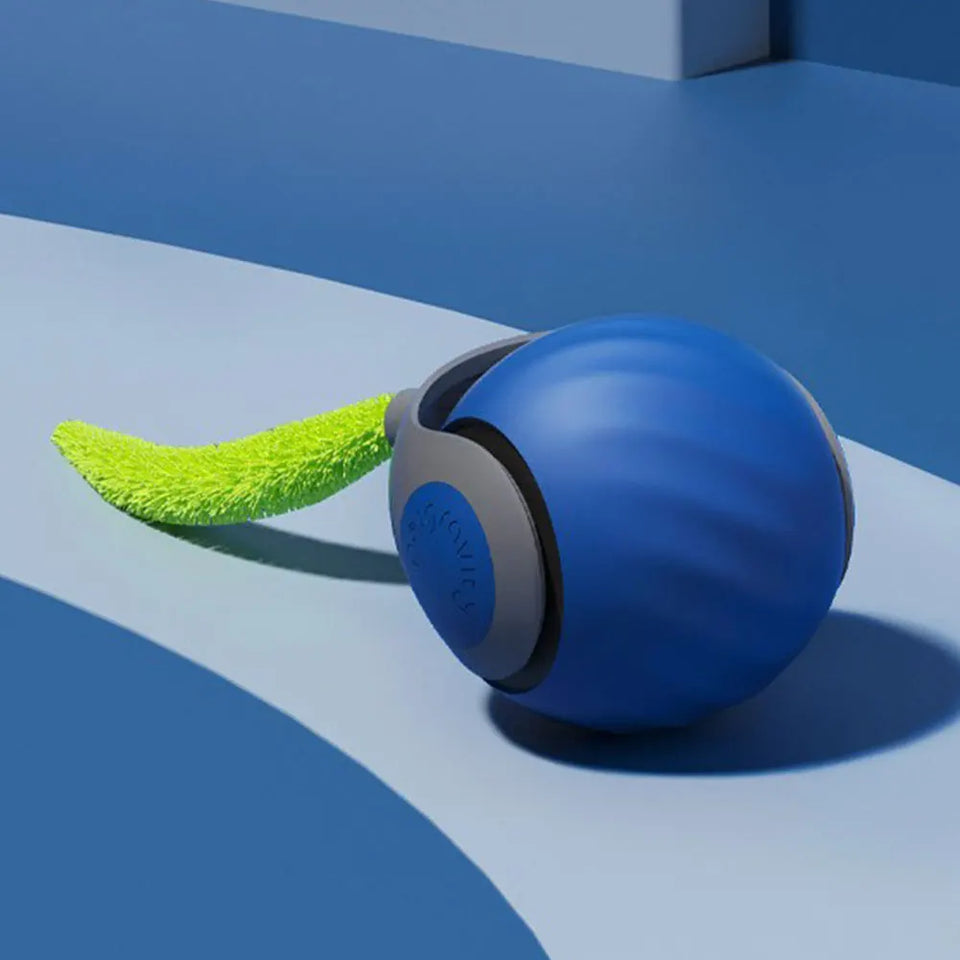 Automatic Moving Cat Toy Ball Smart Cat Toys Two Speed Adjustment Speedy Tail Cat Toy with Replacement Tail