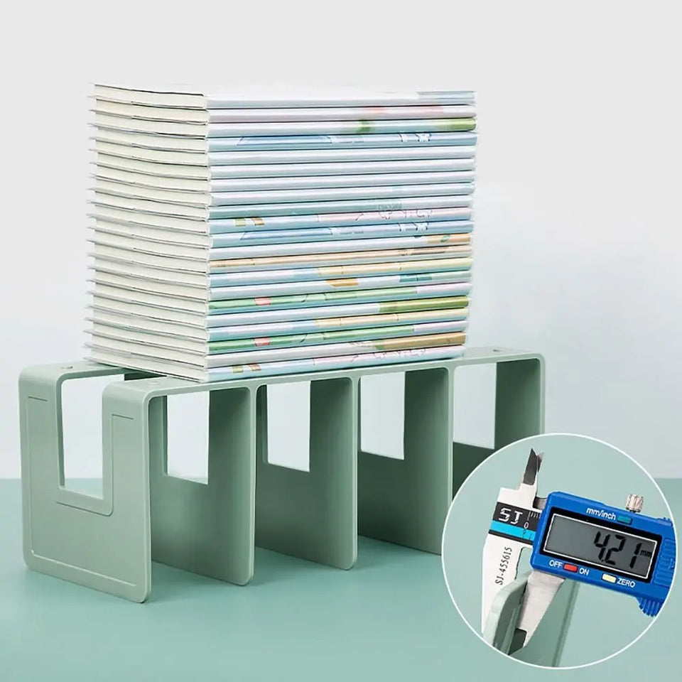 1Pcs Acrylic Desk Organizer 4 Compartment Bag Closet Shelf Divider Bookshelf Tabletop Colorful Four Frames Book Stand