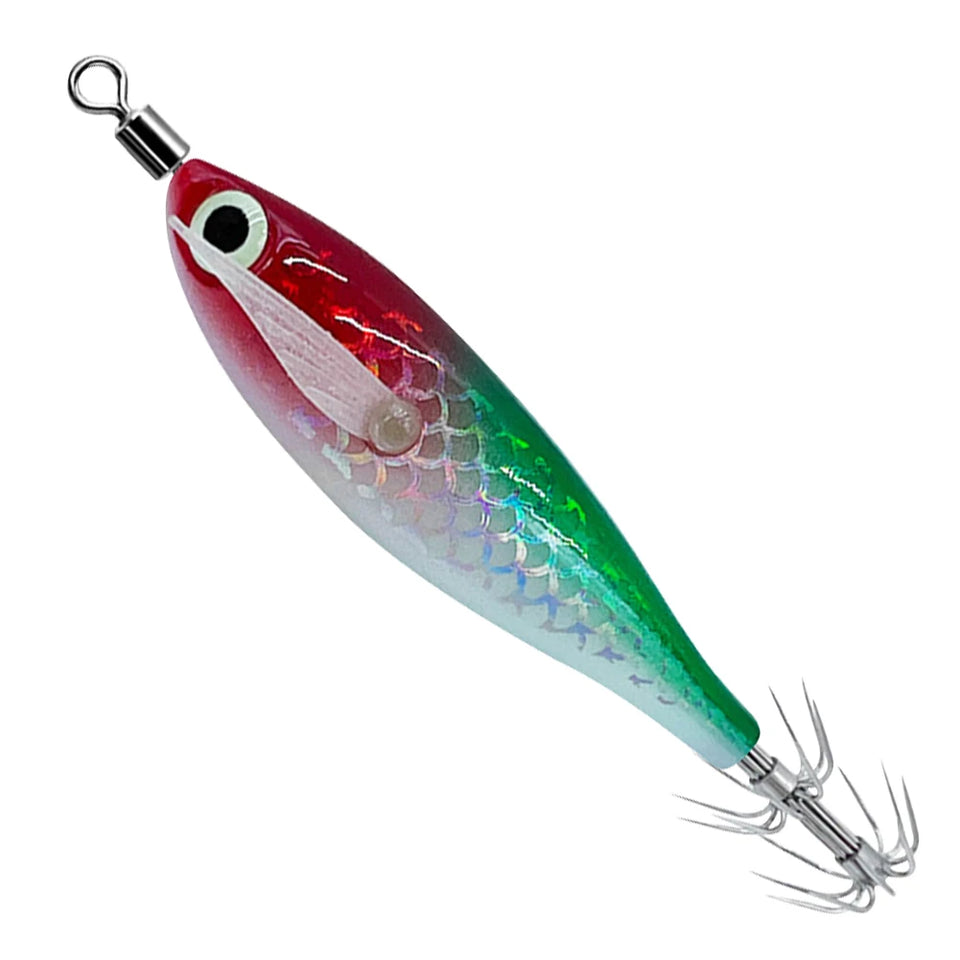 Luminous Squid Hook Squid Fishing Lure with 3D Eyes Cuttlefish Attracting Lure Glow In The Dark Squid Bait for Night Fishing