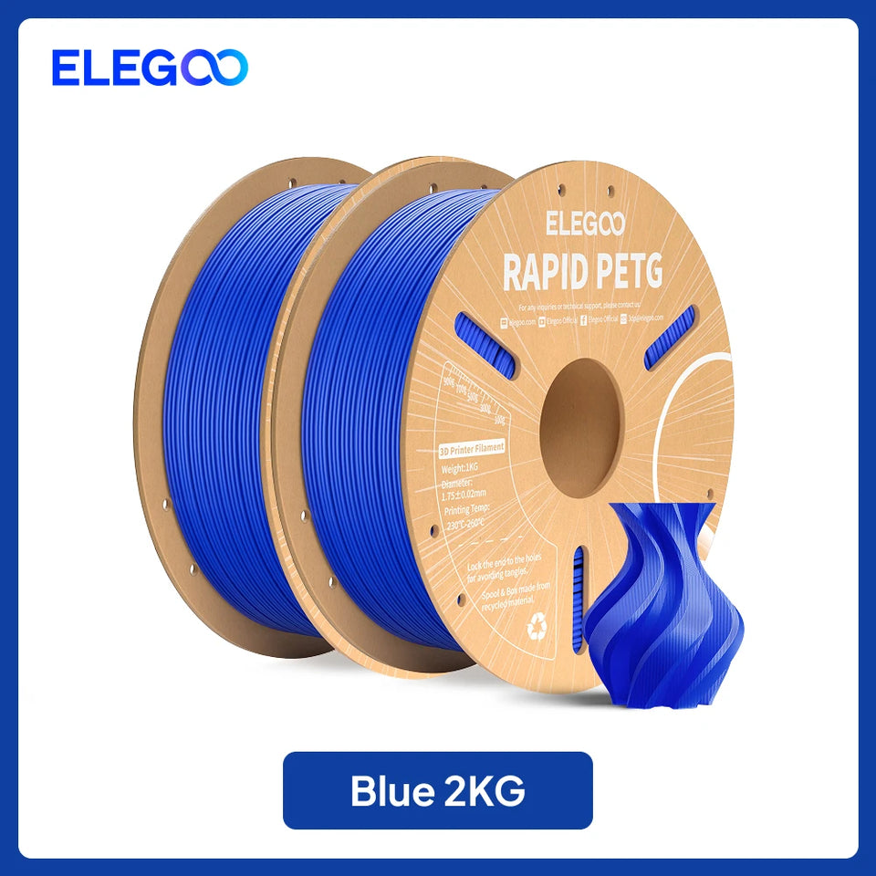 ELEGOO Rapid PETG Filament 1.75mm 1KG,High Speed 30-600mm/s 3D Printer Filament 1kg Fits for Most FDM 3D Printers