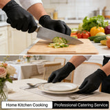 100pcs Disposable Black Nitrile Gloves Powder-Free Latex-Free Tear Resistant for Food Handling Kitchen Cooking Cleaning