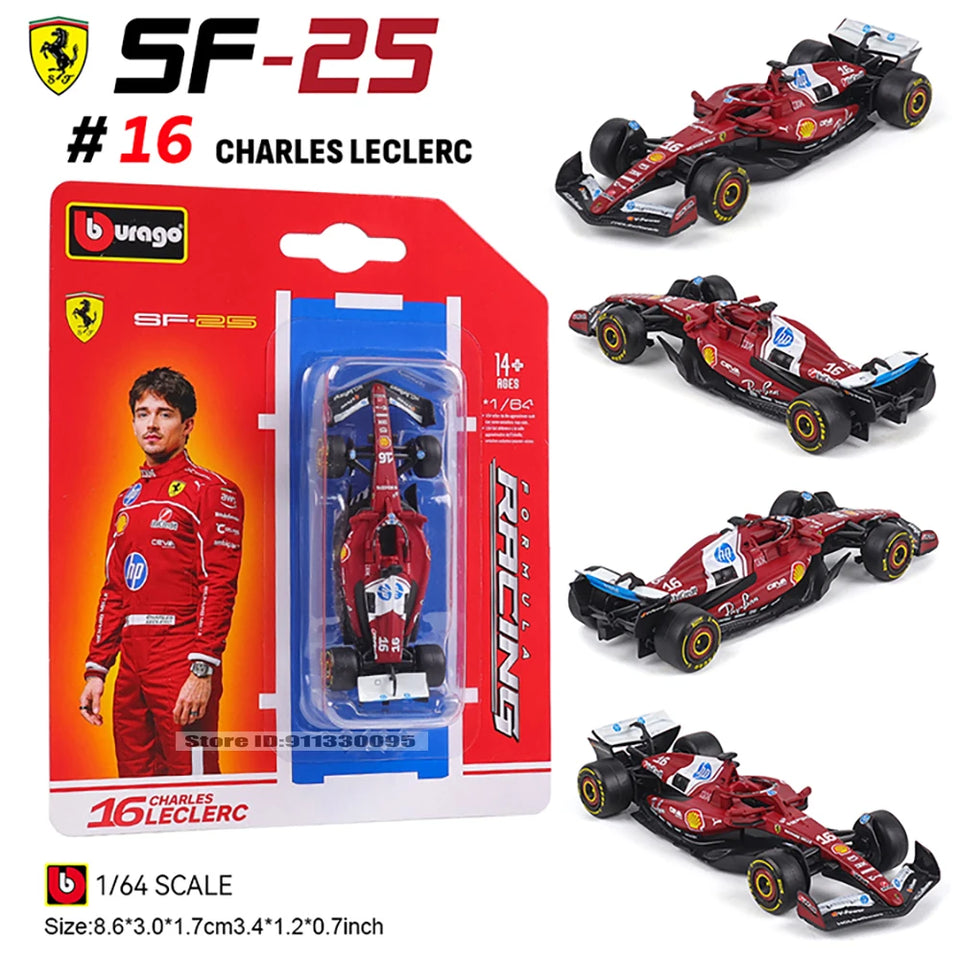 Bburago 1:64 McLaren F1 2025 MCL39 #4 Lando Norris #81 Oscar Piastri car model series children's Christmas boy gift toys