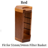 Coffee Powder Bowl Storage Shelf Wooden Coffee Filter Basket Display Stand 51mm/54mm Filter Basket Storage Display Rack