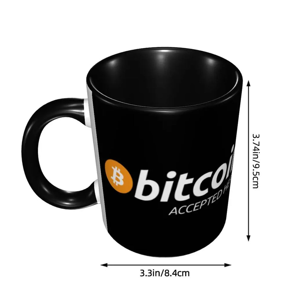 Bitcoin Accepted Here Coffee Mug DIY Customized Ceramic Tea Milk Mug
