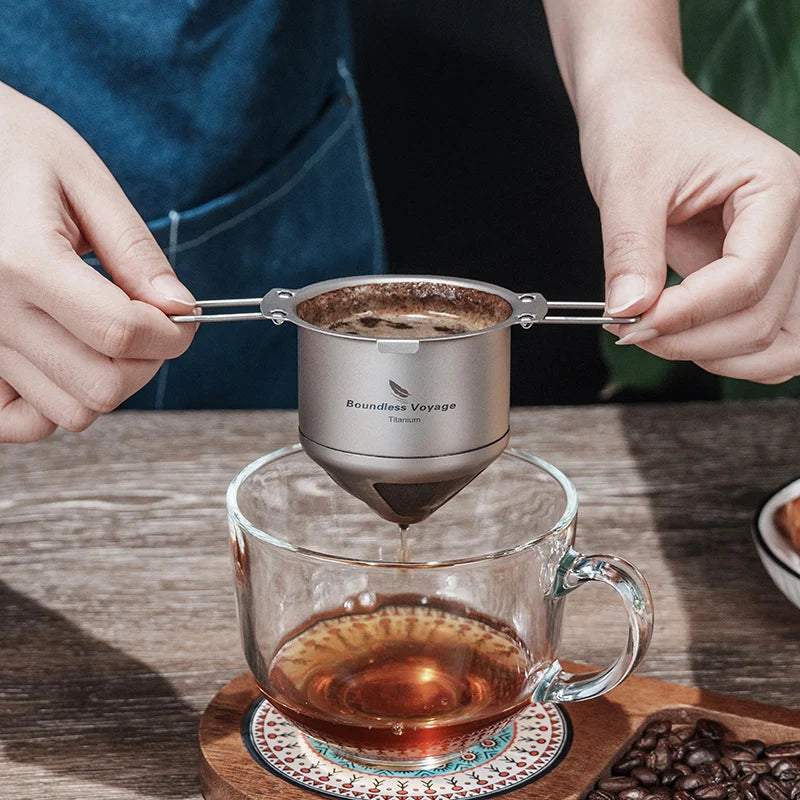 Boundless Voyage Titanium Reusable Coffee Filter Paperless Coffee Filter Metal Coffee Filter Pour Over Coffee Maker Ti6002P