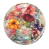 Handmade Teacup Coffee Cup Flower Photo Glass Cabochon Flatback Demo Flat Back Cameo For Diy Jewelry Making Supplies Accessories