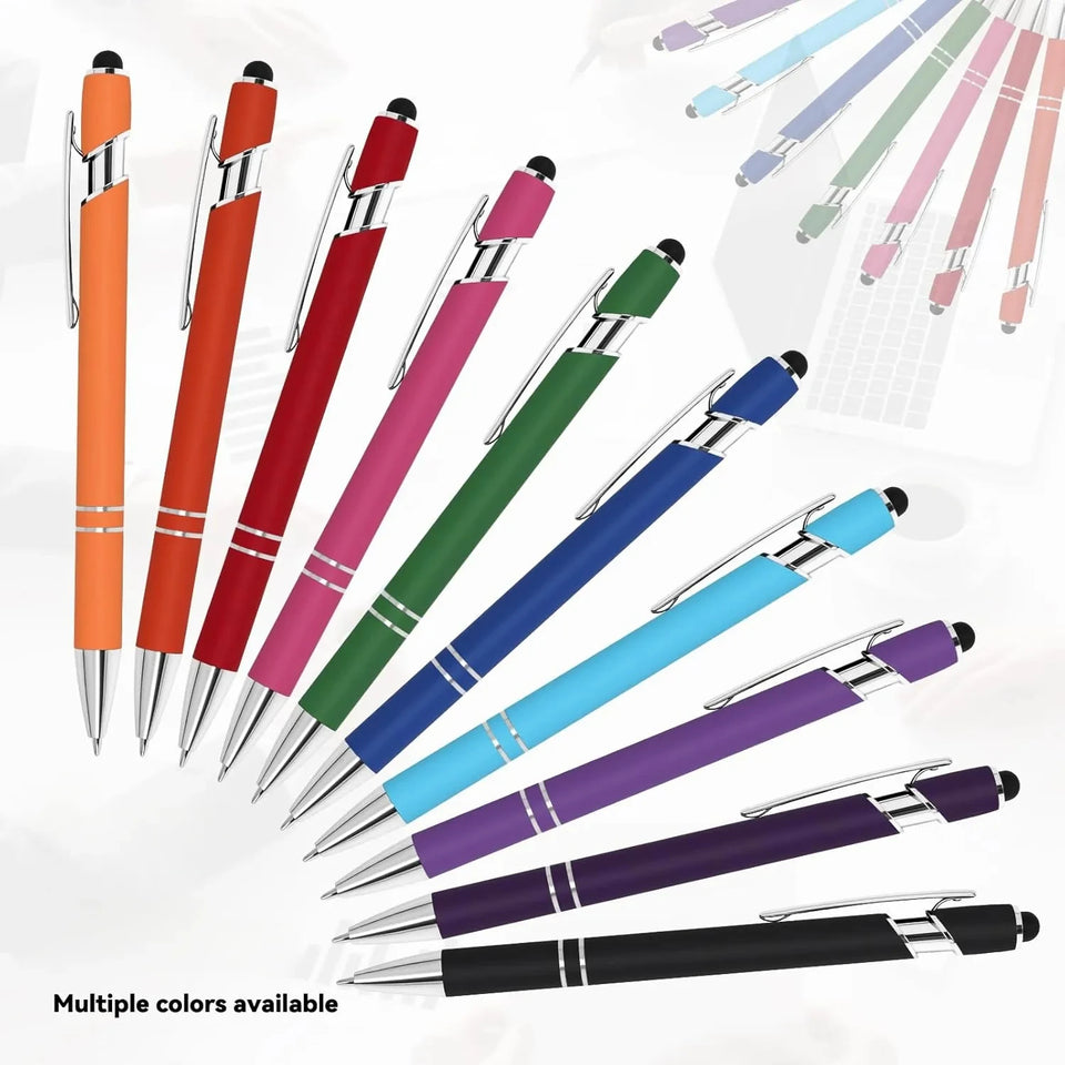 10 pcs Bulk Custom Pens Personalized with Name Engraved Text/Logo Stylus Tip Black Ink Options for Events & Promotions 10/1 pcs