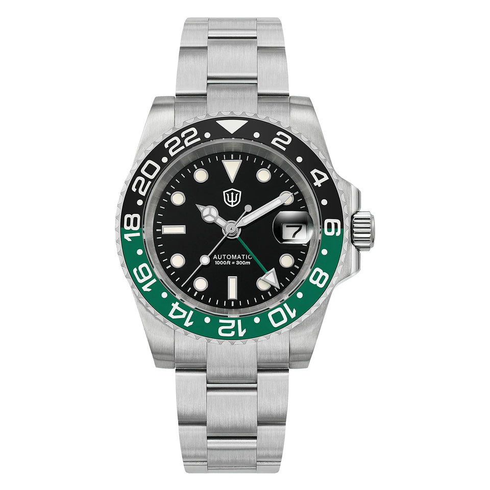 Watchdives WD16760 V2 GMT Watch NH34 Automatic Movement Sapphire Luminous Watches Stainless Steel 300m Waterproof Wristwatch