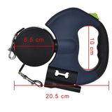 3M Dual Puppy Leash Automatic Small Dog Rope for 2 Dog Leash Multifunctional Strong Nylon Pet Rope with Night Light Bag Storage