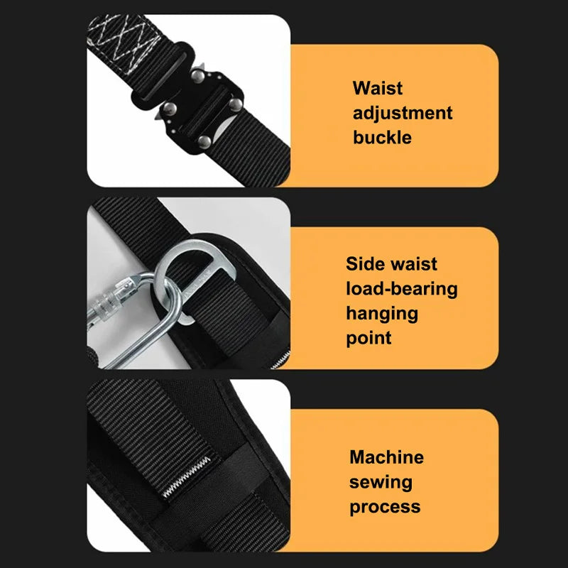 High-altitude Work Safety Harness Single Waist Safety Belt with Safe Rope Hook Outdoor Climbing Training Protective Equipment