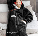 2025 Super Long Flannel Blanket with Sleeves Winter Hoodies Sweatshirt Women Men Pullover Fleece Giant TV Blanket Oversized New