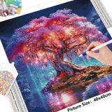 HUACAN Full Diamond Painting Tree New Arrivals 2024 Diamond Mosaic Landscape Rhinestone Pictures Craft Kit