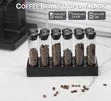 Coffee Beans Storage Container Display Rack Walnut Tea Tube Bottle Glass Espresso Coffee Accessories Tool Barista Coffeware Sets
