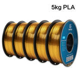 GEEETECH 5 rolls 3D Silk PLA Filament 1Kg/roll 1.75mm Spool Wire For 3D Printer Material,Safety, Vacuum packaging, special color