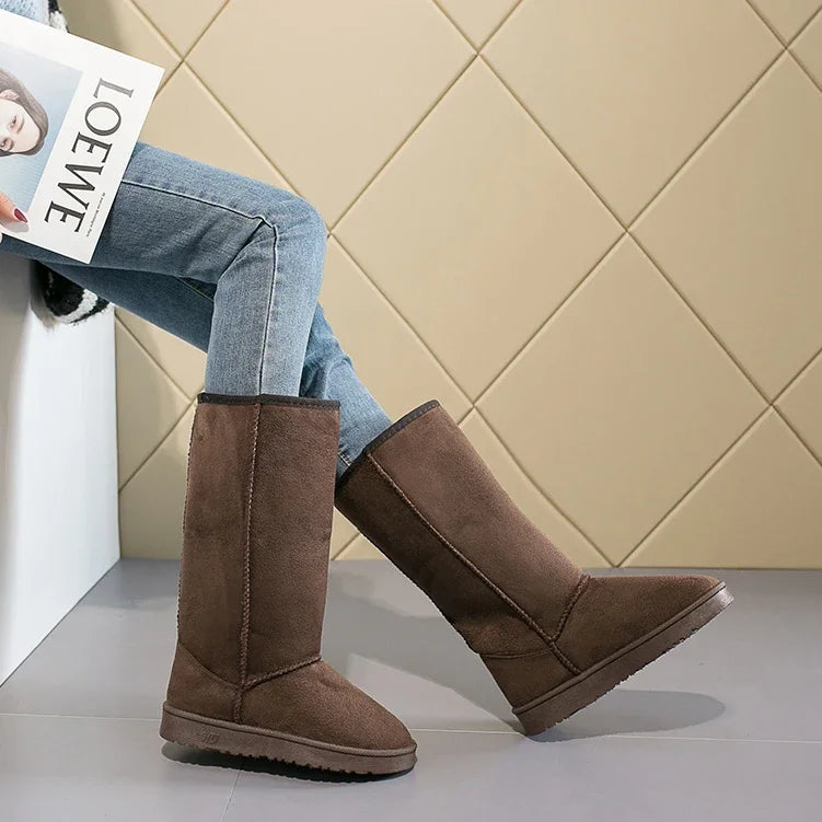 Comemore Women Tall Winter Padding Black Boots Fashion Snow Boots Women's High Boot Size 41 Hot Warm Shoes Botas Mujer