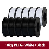 KINGROON 10KG PLA/PETG Filament 1.75mm Black White Gray 3D Printer Filament No Bubbles Plastic 10 Rolls Wholesale