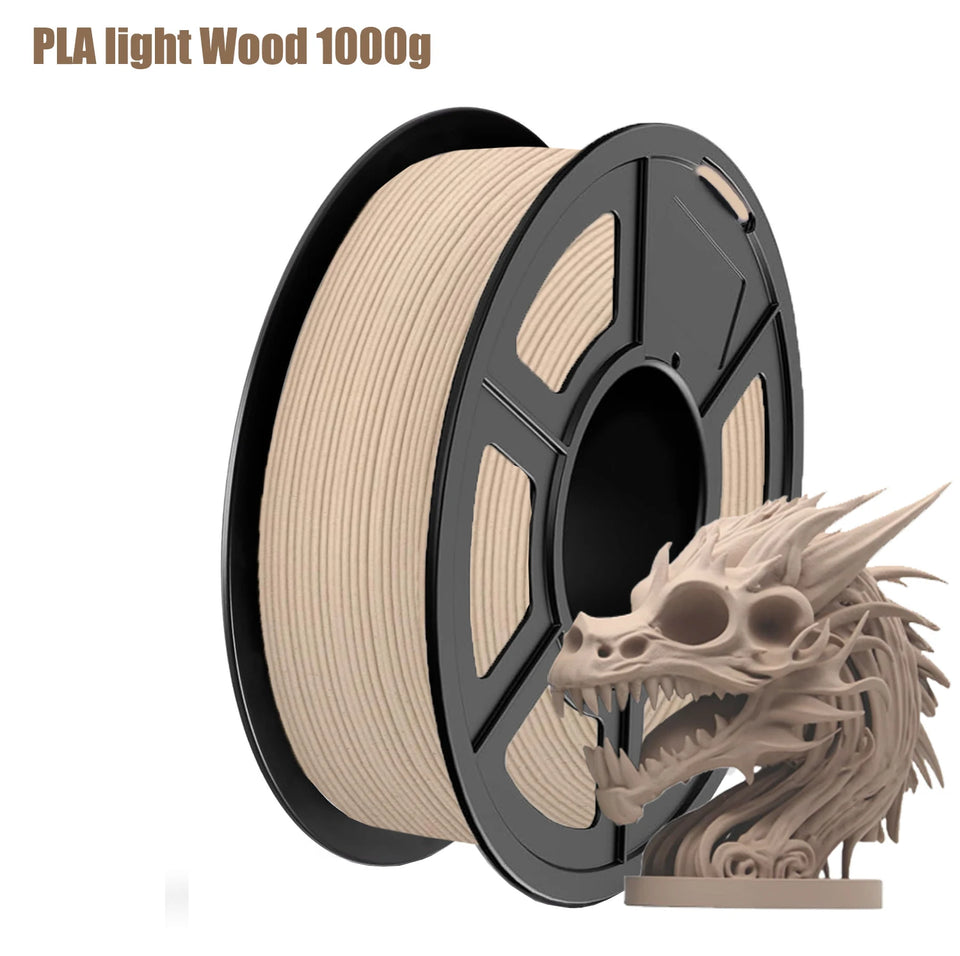 Wood PLA Filament 1.75mm Beginner Bundle,  Individually Vacuum Packed, 250g/500g/1000g Spool, Black wood +Walnut+Logs+cyan wood