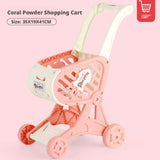 Shopping Cart Toys, Trolley for Groceries Supermarket Playset Fruit Vegetables Play Food Role Kitchen Store Toys for Kids