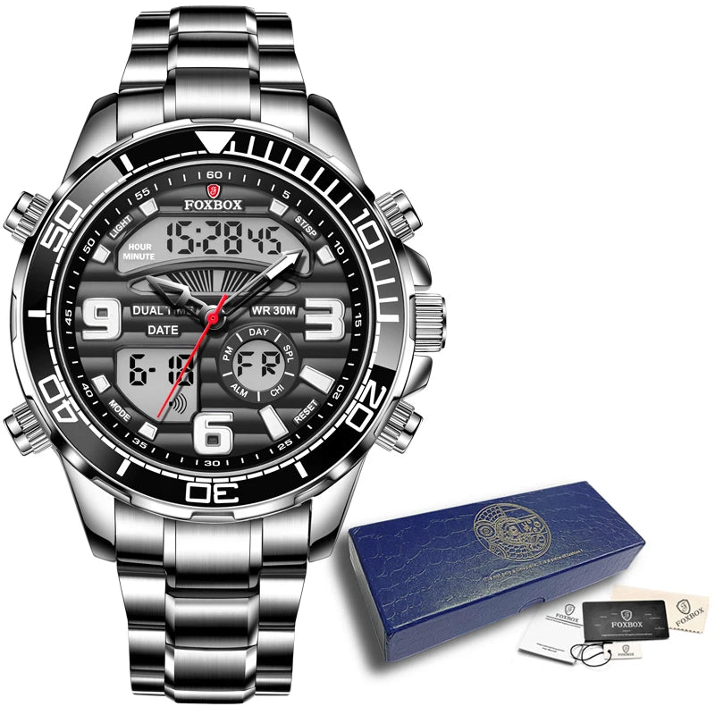 New LIGE Fashion Military Watches for Men Luxury Original Sports Chronograph Watch Waterproof Quartz WristWatch Clock Gift
