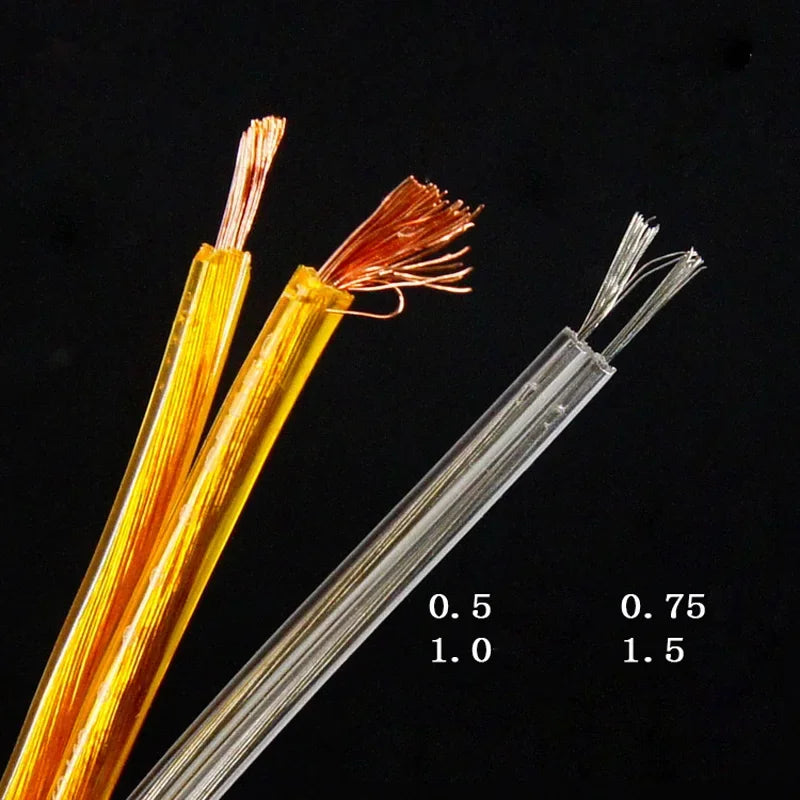 10 Meters Electrical Wires Transparent Parallel Line 2 Cores Flat Cable For Chandelier Lighting Table Lamp Crystal Copper Line