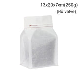 StoBag 50pcs White Cotton Paper Coffee Beans Packaging Bag with/No Valve Sealed for Powder Nuts Storage Stand Up Reusable Pouch