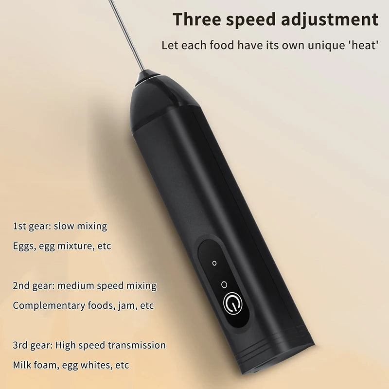 Mini Milk Frother Electric Egg Blender Coffee Whisk Mixer USB Rechargeable Handheld Mixer Foamer Shaker Cooking Drink Blender