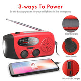 STONEGO Emergency Radio Solar Power Hand Crank Radio Global Receiver High Quality LED Torch Reading Light SOS Alarm 2000mAh
