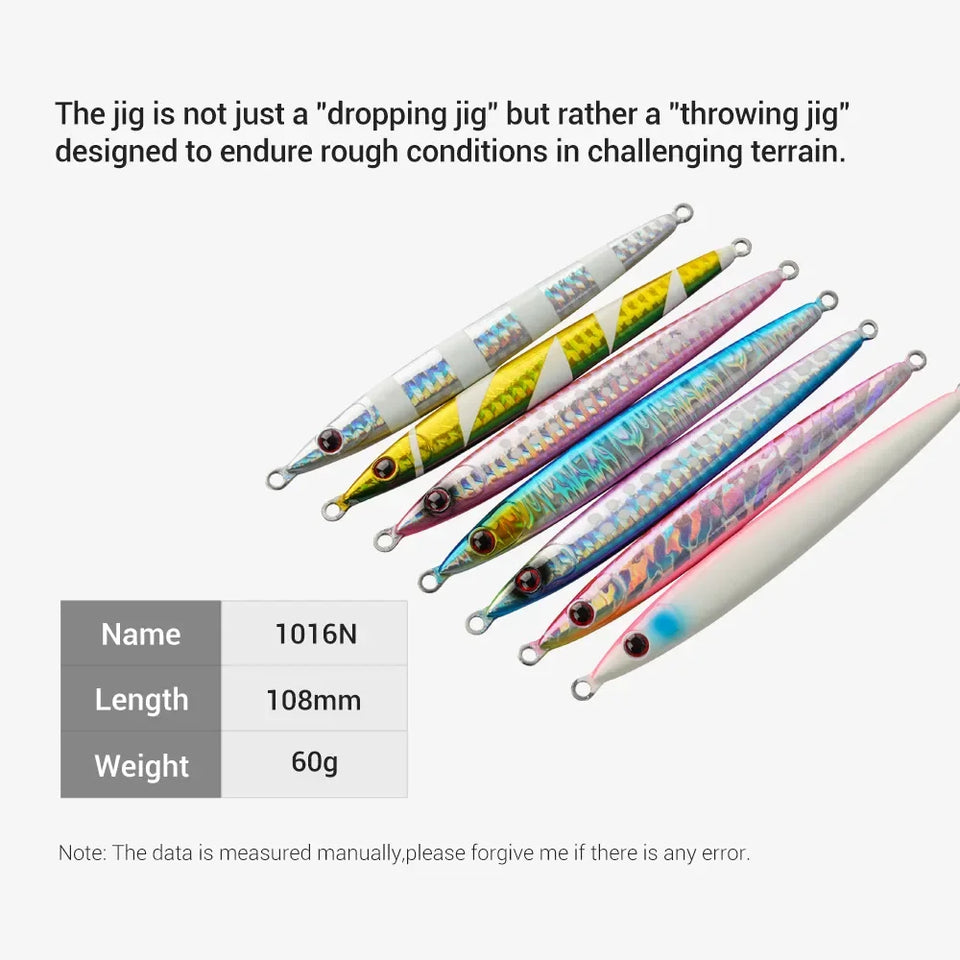 Noeby Metal Jig Fishing Lure 60g Long Casting Jigs Steel Panels Stronger Shore Jigging Long Casting Saltwater Fishing Lures