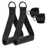 Gym Handles Ankle Straps Tricep Rope Carabiners Set Home Gym Cable Machine Attachments Accessories Exercise Equipment