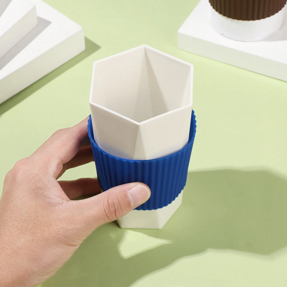 Silicone Cup Sleeve Heat Insulation Bottle Sleeves Non-slip Mug Sleeve Glass Bottle Cover For Mugs Ceramic Coffee Cups Wraps