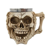 Creative Skull Mugs Cool Beer Mug 3D Resin & Stainless Steel Coffee Cups and Mugs Water Glass Wine Pub Bar Decoration Halloween