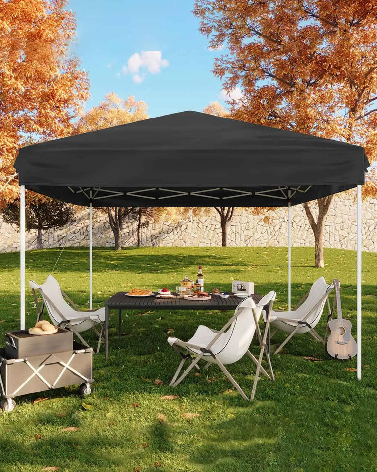 10x10 FT Pop Up Canopy Tent with 3 Adjustable Heights – Outdoor Sun Shade Shelter, 4 Sandbags & Carry Bag, for Parties & Events