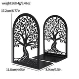 Tree of Life Decorative Bookends Bookends for Heavy Books Black Tree Metal Bookends Desk Organizer Library Decor Home Decor