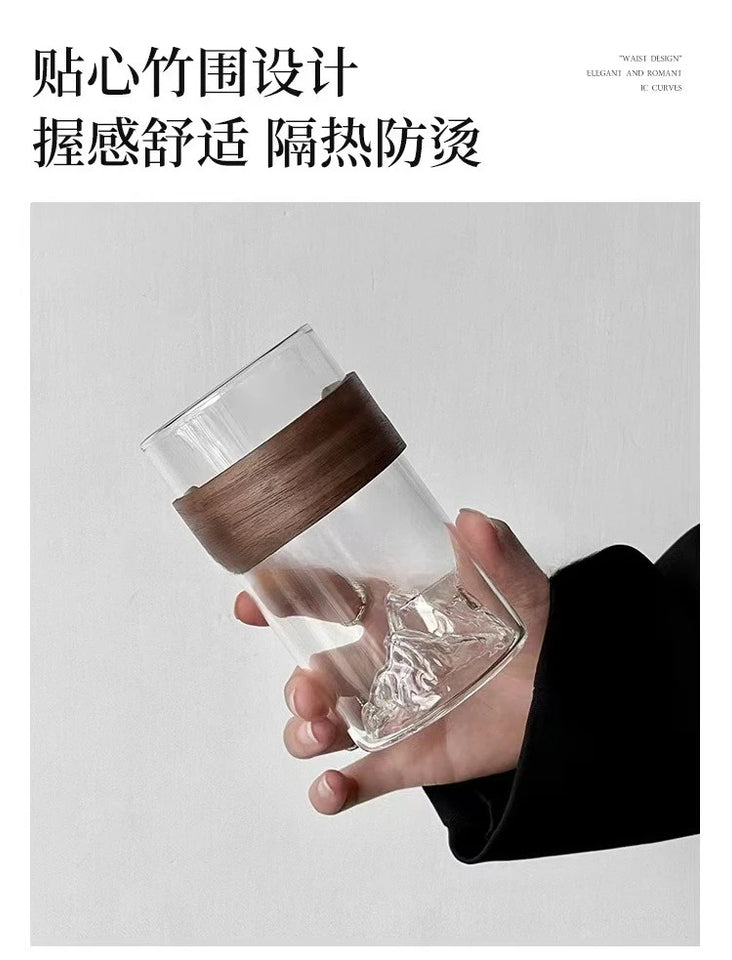 Japanese-style glass retro ethnic wind high temperature resistant Mount Fuji tea cup home snow mountain cup coffee cup