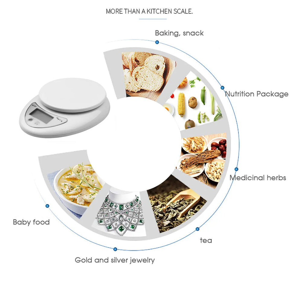 5kg/g Portable Digital Scale Scales Food Coffee Balance Measuring Weight Kitchen Electronic Small Scale Weighing In Grams