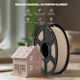 Wood PLA Filament 1.75mm Beginner Bundle,  Individually Vacuum Packed, 250g/500g/1000g Spool, Black wood +Walnut+Logs+cyan wood