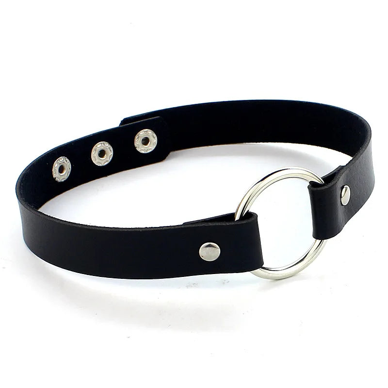 Woman Black Punk Choker Collar Necklace Sexy PU Leather Heart Lock Key Spike Chocker Gothic Cosplay Accessories Party Jewelry