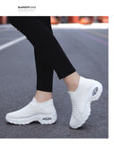 Women Sneakers Fashion Black Sports Casual Shoes Breathable Mesh Lightweight Air Cushion Non-Slip Running Shoe Zapatillas