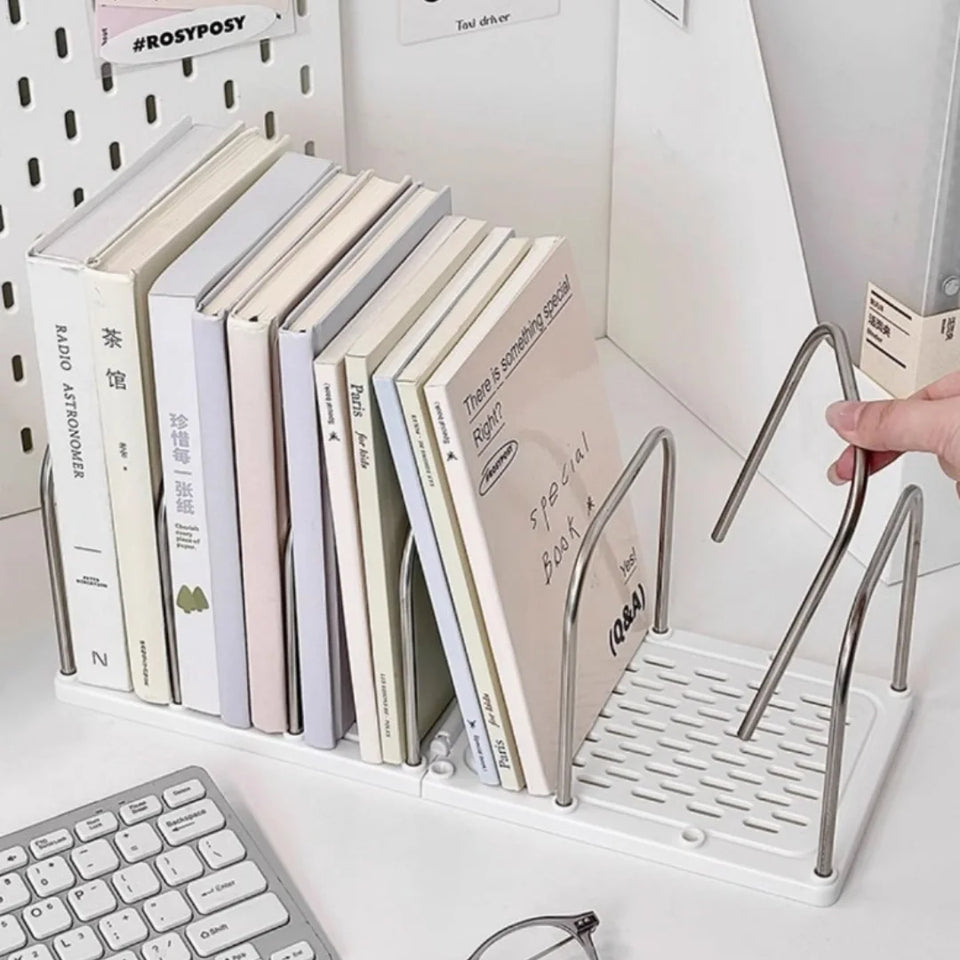 Desktop Bookshelf Book Magazine Storage Rack Desk Organizer Detachable Vertical Divided Books Holder School Office Supplies