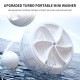 Portable Turbo Washing Machine Hight Power Mini Ultrasonic Washer for Baby Clothes Underwear Socks Business Trip Travel USB
