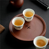 A19F-Tea Trays Coasters Dry Soaking Table Ceramics Water Storage Pot Bearing Holder Teaware Base Tea Set Gift