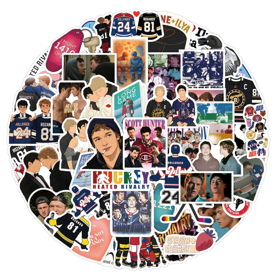 60PCS Heated Rivalry Cartoon Graffiti Stickers Phone Guitar Laptop Notebook Suitcase Waterproof Sticker Kids Toys