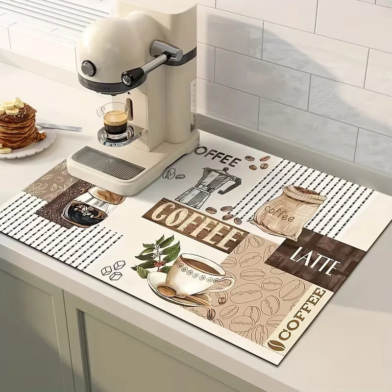 Minimally Styled Coffee Machine Mat and Anti Slip Mat Kitchen Mat Kitchen Water and Anti Slip Mat Mat Kitchen Dining Mats