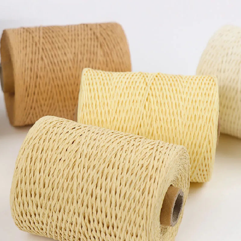 280-300M/roll Natural Raffia Straw Yarn for Knitting Crocheting Paper Threads Diy Handmade Summer Sunhat Beach Bag Freeshipping