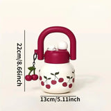 Cute Cherry Water Bottle with Straw, Portable Large Capacity Travel Mug, Ideal Coffee Cup for On-The-Go Hydration